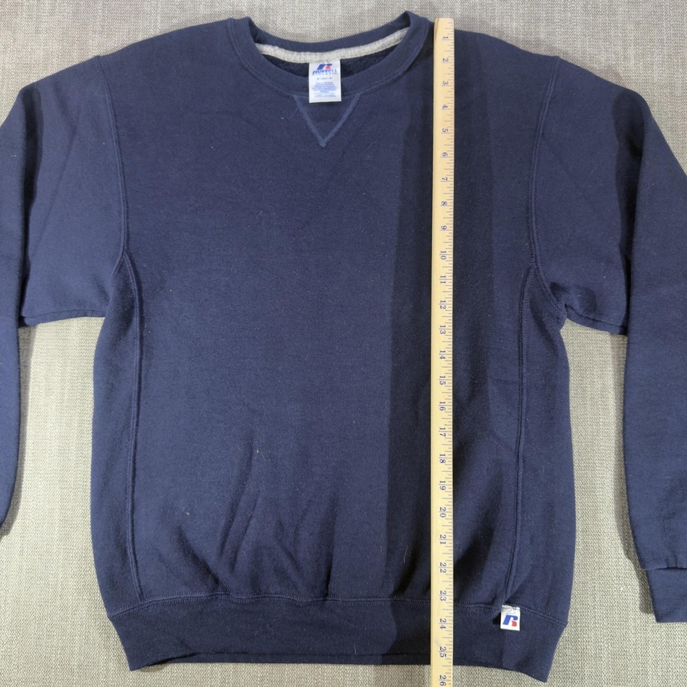 Russell Athletic Sweatshirt Mens Small Blue Crewneck Pullover Fleece Solid - Picture 3 of 6